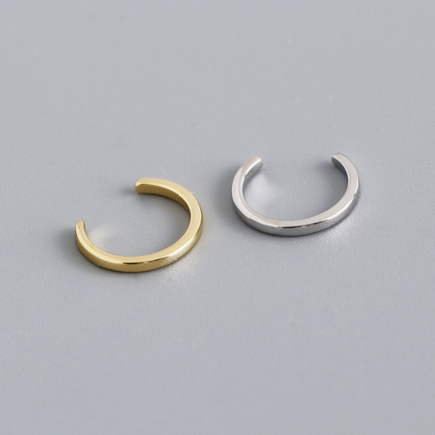 S925 Sterling Silver Ear Cuff For Women Minimalist C-Shaped Non Piercing Gold Silver Polished Geometric Jewelry