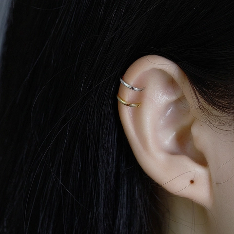 S925 Sterling Silver Ear Cuff For Women Minimalist C-Shaped Non Piercing Gold Silver Polished Geometric Jewelry