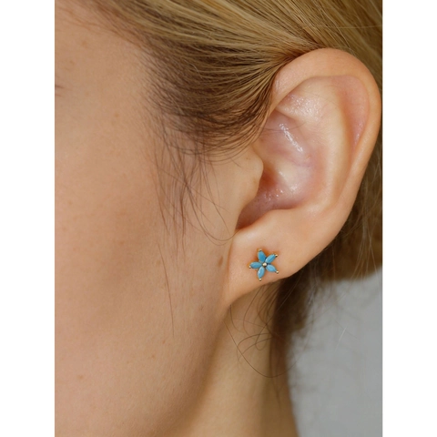 S925 Sterling Silver Marquise Zirconia Flower Stud Earrings For Women Multi Color Simple Plum Blossom Elegant Earring Jewelry