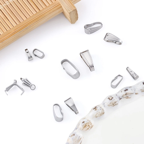 Ganci per Ciondoli in Acciaio Inossidabile per Collane Fai da Te Accessori per Creazione Gioielli Connettori Non Sbiadiscono Acciaio