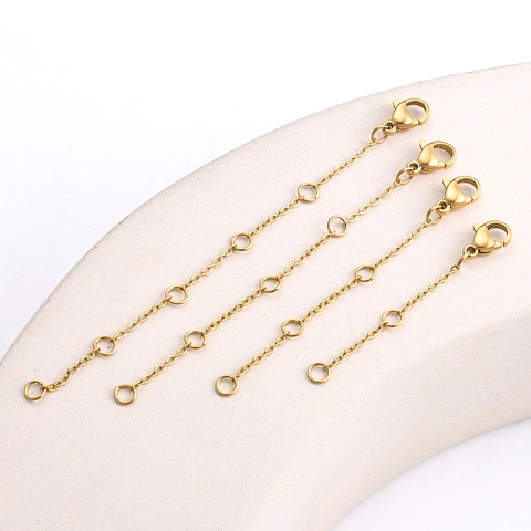 Catena di Estensione in Acciaio Inossidabile Con Chiusura a Aragosta Placcata Oro 18K per Fai da Te Collana Bracciale Gioielli
