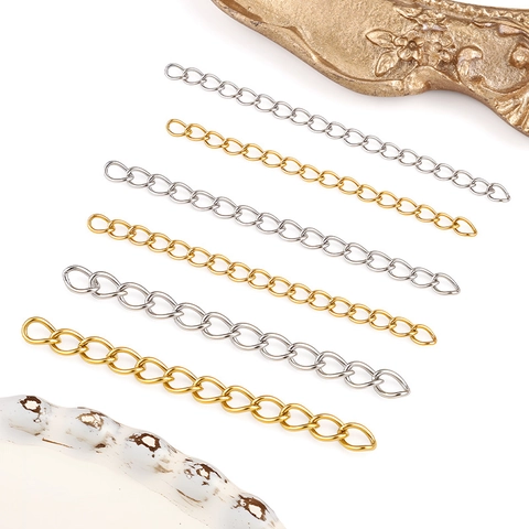 Edelstahl Verlängerungskette Extender Für DIY Schmuckherstellung Halskette Armband Zubehör Vakuum Beschichtet Gold Silber Schmuck Zubehör