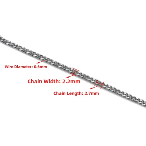 Chaîne à Gourmette en Acier Inoxydable Accessoires de Fabrication de Bijoux DIY Chaînes à Maillons Métalliques pour Collier Bracelet