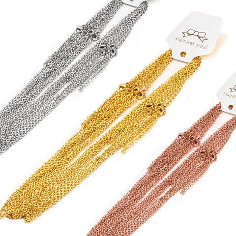 Minimalist Stainless Steel O-Chain Necklace Width 2.5 Length 45 and 5 Adjustable DIY Jewelry Making Accessory Link Chain Base