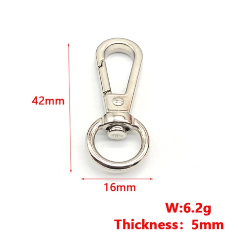Zinc Alloy Swivel Snap Hook Lobster Clasp For Keychain Bag Strap DIY Jewelry Making Hardware Accessories Silver Tone