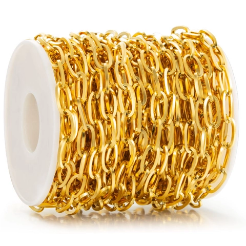 Durable Stainless Steel Square Wire Oval Link Chain For DIY Jewelry Making Necklaces Bracelets Accessories Handcrafted Jewelry