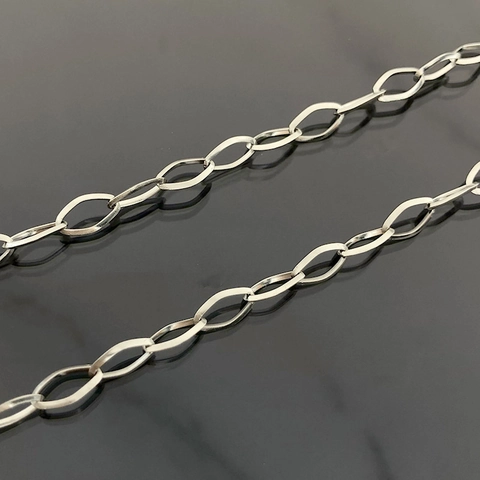 Stainless Steel Diamond Four-Corner Chain For DIY Jewelry Making Necklace Bracelet Mask Chain Accessory 0.8mm Thickness