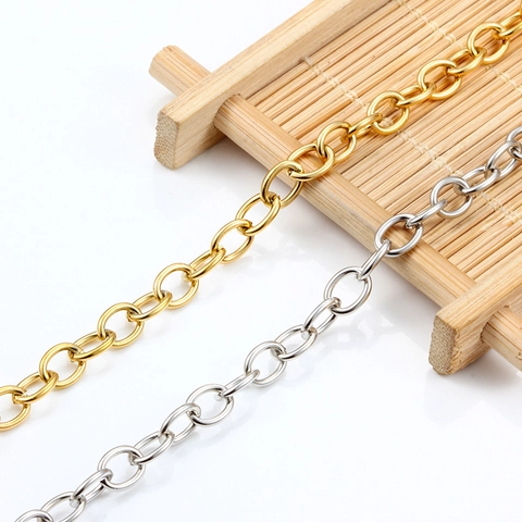 Edelstahl Oval O-Kette Für DIY Halskette Armband Herstellung Hochglanzpoliert Gold Silber Plattiert Schmuck Handwerk Link Kette