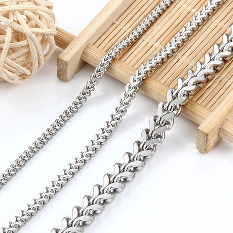Roestvrijstalen Franco Ketting Voor DIY Sieraden Maken Hip Hop Stijl Ketting Armband Accessoires Zilver Kleur Ketting