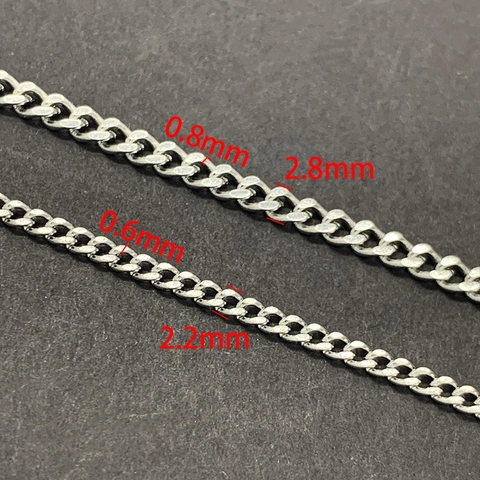 Acier Inoxydable Double Poli Chaîne Gourmette DIY Fournitures Bijoux Chaîne de Base pour Collier Bracelet Accessoire