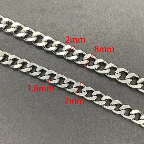 Chaîne à Maillons Cubains en Acier Inoxydable pour la Fabrication de Bijoux DIY Collier Bracelet Accessoires Chaîne en Métal