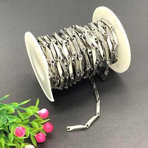 Stainless Steel Oblique Smooth Chain DIY Necklace Bracelet Findings Minimalist Hip Hop Geometric Link Spool Accessory