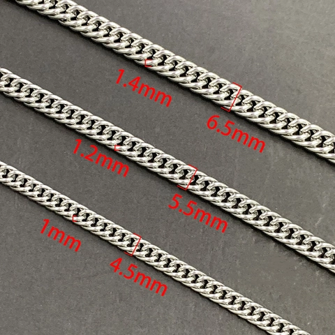 Stainless Steel Cuban Link Double Weave Chain For DIY Jewelry Making High Polish Silver Tone Accessory For Necklace Bracelet