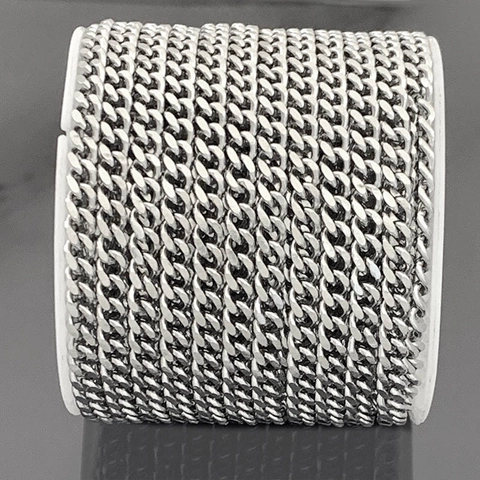 Catena Curb Doppia Lucidatura in Acciaio Inossidabile per Creazione Gioielli Fai-da-te Collane Bracciali Accessori Fornitura