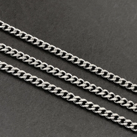 Catena Curb Doppia Lucidatura in Acciaio Inossidabile per Creazione Gioielli Fai-da-te Collane Bracciali Accessori Fornitura