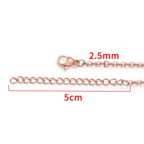 Minimalist Stainless Steel O-Chain Necklace Width 2.5 Length 45 and 5 Adjustable DIY Jewelry Making Accessory Link Chain Base