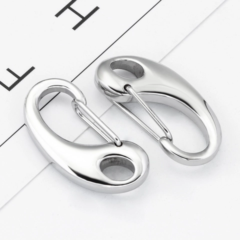 Edelstahl Karabinerverschluss Ovaler Federhaken Für DIY Schmuck Schlüsselanhänger Taschenzubehör Hundeleine Karabinerhaken