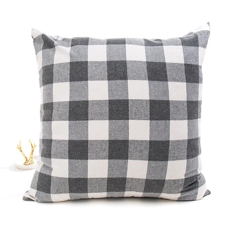 Fodera per Cuscino Scozzese Grigio Nordico Moderno Minimalista In Misto Cotone Poliestere Federa per Cuscino per Divano Soggiorno