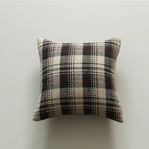 Funda de Almohada de Punto de Navidad Clásica Europea Cuadros Tartan Funda de Cojín Decorativa para Sofá Decoración Hogar