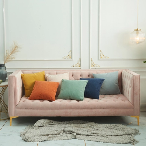 Fodera per Cuscino Decorativa in Pile Sherpa Tinta Unita Quadrata Copricuscino per Divano Soggiorno Modern Home Decor