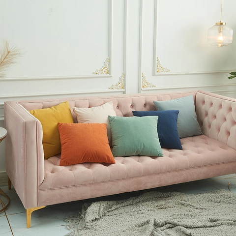Fodera per Cuscino Decorativa in Pile Sherpa Tinta Unita Quadrata Copricuscino per Divano Soggiorno Modern Home Decor