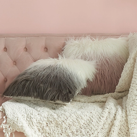 Fodera per Cuscino in Ecopelliccia a Pelo Lungo Sfumata in Stile Nordico Morbido Cuscino Decorativo per Divano Decorazione Casa