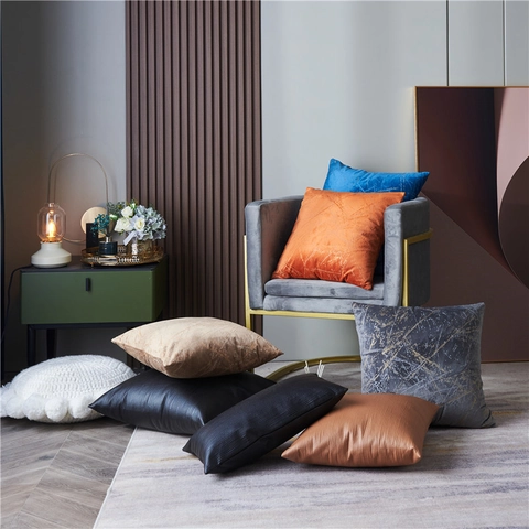 Luxe Modern Holland Fluweel Goudstempelen Kussensloop Marmerpatroon Decoratieve Kussenhoes Voor Sofa Woonkamer Home Decor