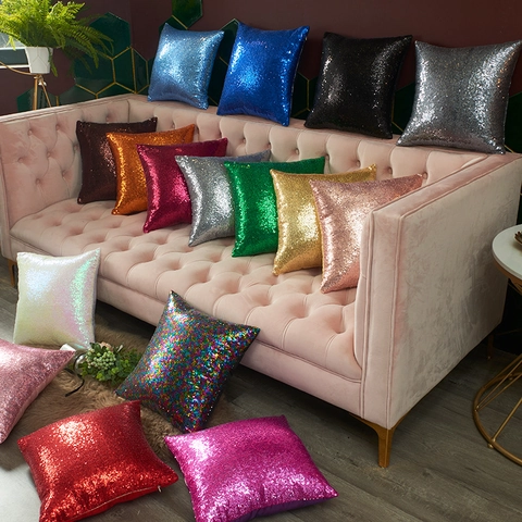Fodera per Cuscino Natalizia con Paillettes Scintillante Copricuscino per Divano Soggiorno Decorazione per Feste Vacanze Moda Morbida