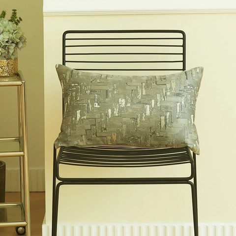 Moderne Luxe Jacquard Geometrisch Patroon Kussensloop Metalen Textuur Abstract Decoratieve Kussenhoes Voor Sofa Bed Woonkamer Home Decor