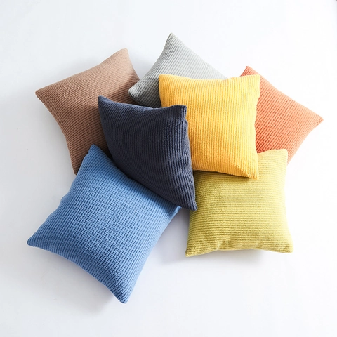 Federa per Cuscino in Peluche a Righe Moderne Soffice Velluto a Coste Copricuscino Decorativo per Divano Soggiorno Arredamento