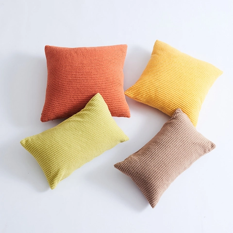 Federa per Cuscino in Peluche a Righe Moderne Soffice Velluto a Coste Copricuscino Decorativo per Divano Soggiorno Arredamento