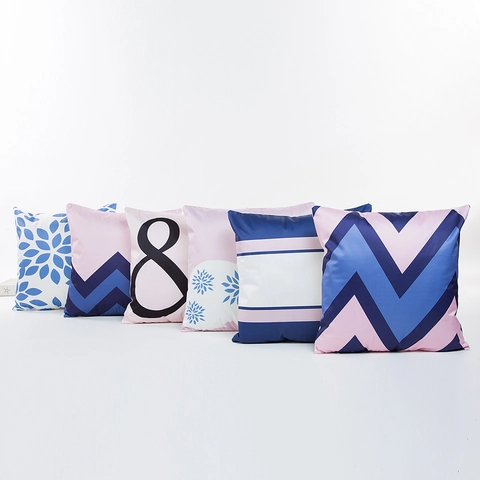 Fodera Per Cuscino Decorativa In Satin Moderna Con Motivo Geometrico A Onde E Strisce Per Divano Soggiorno Quadrata