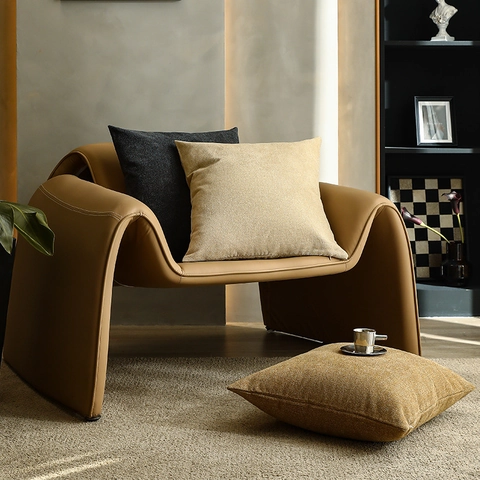 Federa Decorativa in Filato di Ciniglia di Poliestere Minimalista Moderna Tinta Unita Ispessita Per Divano Decorazioni Casa