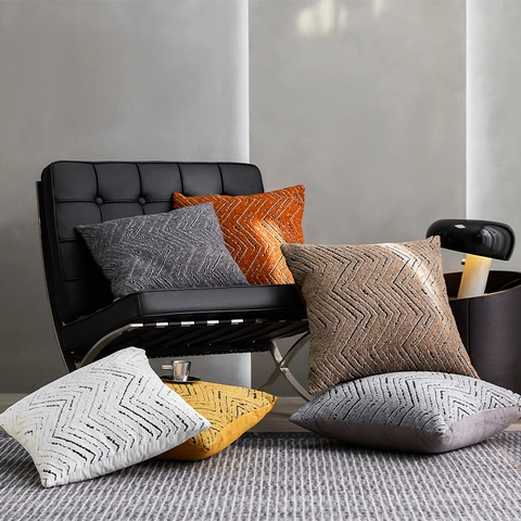 Fodera per Cuscino Geometrico in Ciniglia Moderno Motivo a Zigzag Federa per Cuscino per Divano Soggiorno Arredamento Casa Regalo