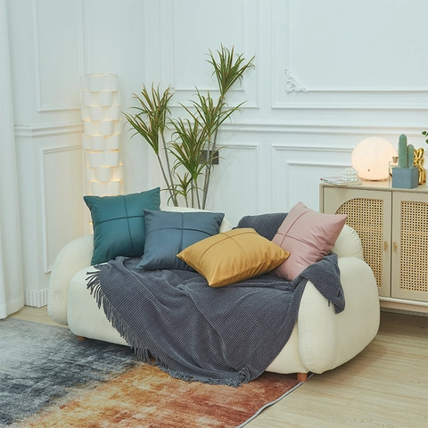 Modern Minimalistisch Technologie Stoff Quadratisch Kissenbezug Handgefertigt Plissiert Deko Kissenhülle Für Sofa Wohnzimmer 45x45