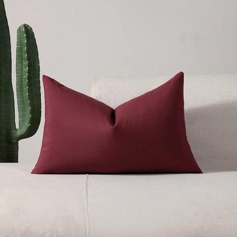 Rood Wit Geruit Gestreepte Decoratieve Kussenhoes Modern Minimalistisch Garengeverfd Polyester Sierkussenhoes Voor Thuis Sofa