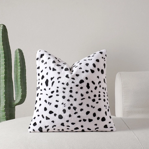 Nordischer Minimalistischer Plüsch Kissenbezug Doppelseitig Gefleckt Dalmatiner Muster Dekorative Kissenhülle Für Sofa Haus Deko