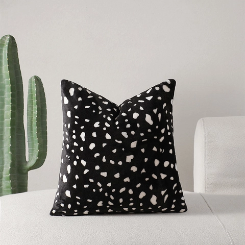 Nordischer Minimalistischer Plüsch Kissenbezug Doppelseitig Gefleckt Dalmatiner Muster Dekorative Kissenhülle Für Sofa Haus Deko