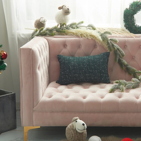 Kerst Gebreide Kussensloop Polyester Rood Groen Ruitjes Decoratieve Kussenhoes Voor Bank Couch Noords Huis Decoratie Winter
