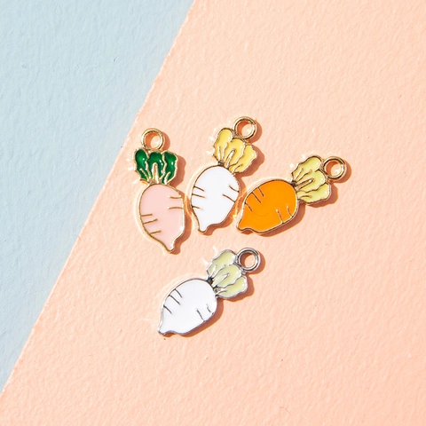 Cute Enamel Alloy Carrot Charms For DIY Jewelry Making Necklace Bracelet Handcraft Supplies Mini Vegetable Pendants Accessories
