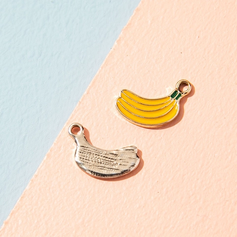 Alloy Enamel Fruit Vegetable Charms Banana Pumpkin Pendants For DIY Jewelry Making Necklace Bracelet Accessory
