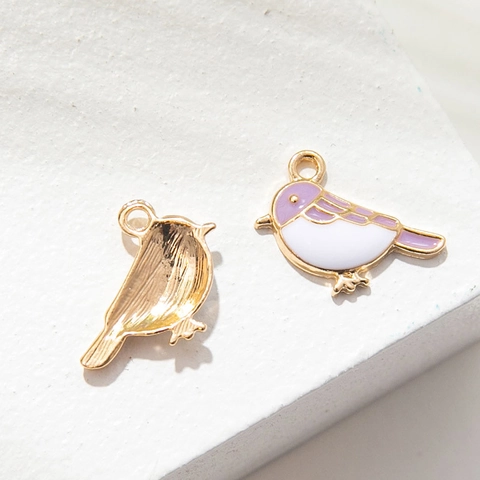 Cartoon Bird Enamel Alloy Pendant For DIY Jewelry Making Bracelet Necklace Keychain Accessories Cute Animal Charms