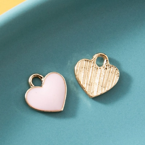 Dije de Colgante de Corazón de Aleación Esmaltado Para Hacer Joyas de Bricolaje Chapado en Oro Plata Accesorio Pulsera Collar