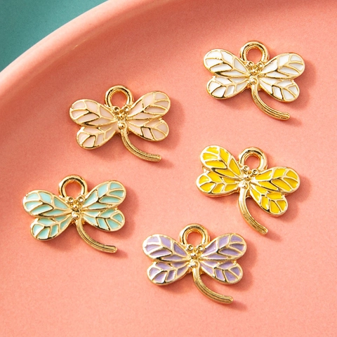 Dragonfly Alloy Enamel Pendants Colorful Insect Charms For DIY Necklace Bracelet Earrings Jewelry Making Findings Accessories