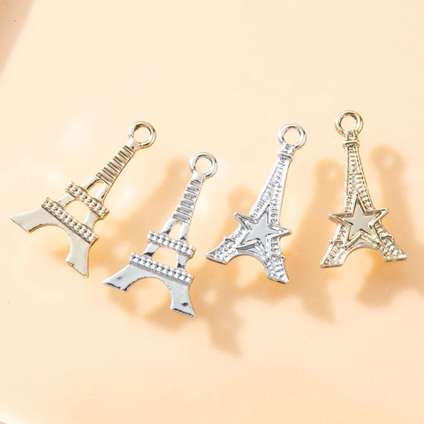 Colgante Torre Eiffel Estrella de Aleación con Diamantes de Imitación Galvanizados para Creación Joyería DIY Pulsera Collar Regalo Souvenir