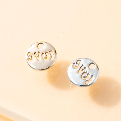Colgantes DIY de Aleación con Letra Love Hueca para Hacer Joyas Oro Plata Pequeños Dijes Galvanizados para Collar Pulsera