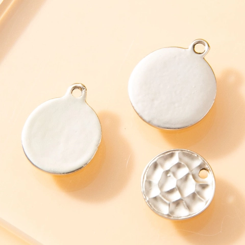 Colgantes de Disco Redondo Minimalistas de Aleación Con Letras Grabadas Chapado en Oro Plata Accesorios para Creación Joyería DIY