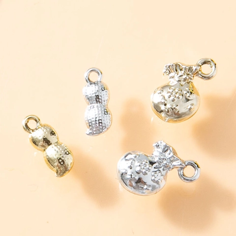 Alloy Fortune Bag Peanut Charms 3D Lucky Bag Peanut Pendant For Bracelet Necklace Making Metal Jewelry Making Accessories