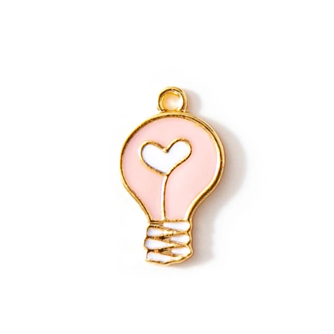 Legierung Emaille Herz Glühbirne Anhänger DIY Schmuckherstellung Bunte Cartoon Glühbirnenform Charms Für Halskette Armband