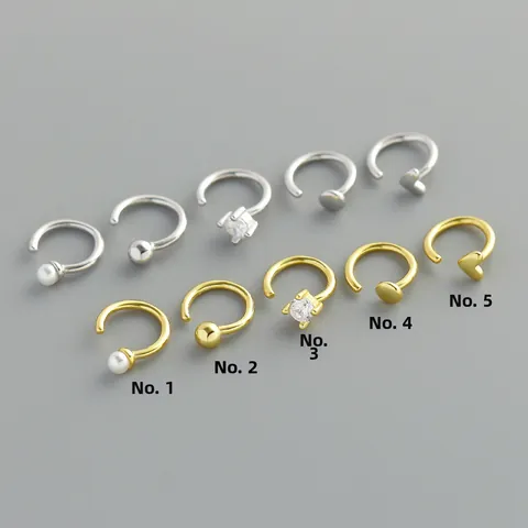 925 Sterling Silver Geometric Hoop Earrings For Women Minimalist Heart Artificial Pearl Zirconia Stud Earrings Gold Platinum Plated Piercing Jewelry